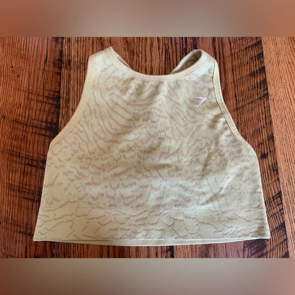 Gymshark lime green High Neck Racerback Sports Bra small